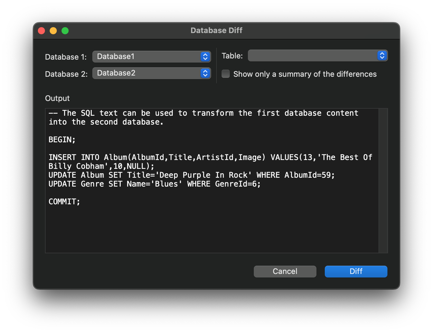 Database Diff